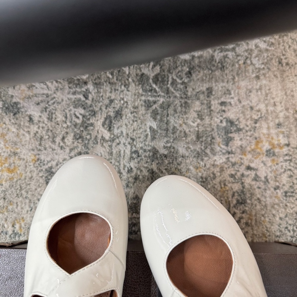 Alaia White Patent Mary Jane Flats with Buckle Strap - Picture 7 of 9